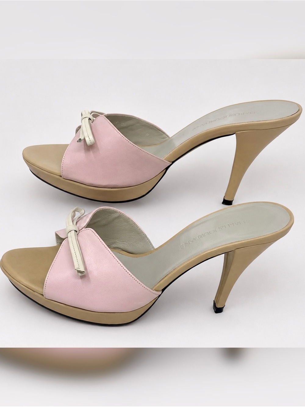Vintage Y2K pink Bow Mules Charles Jordan